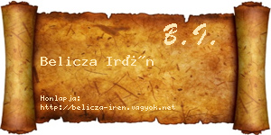 Belicza Irén névjegykártya